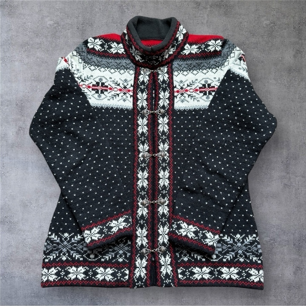 Cardigan Lyric - Nordic Patterned Sweater - Made in Estonia - Size M
